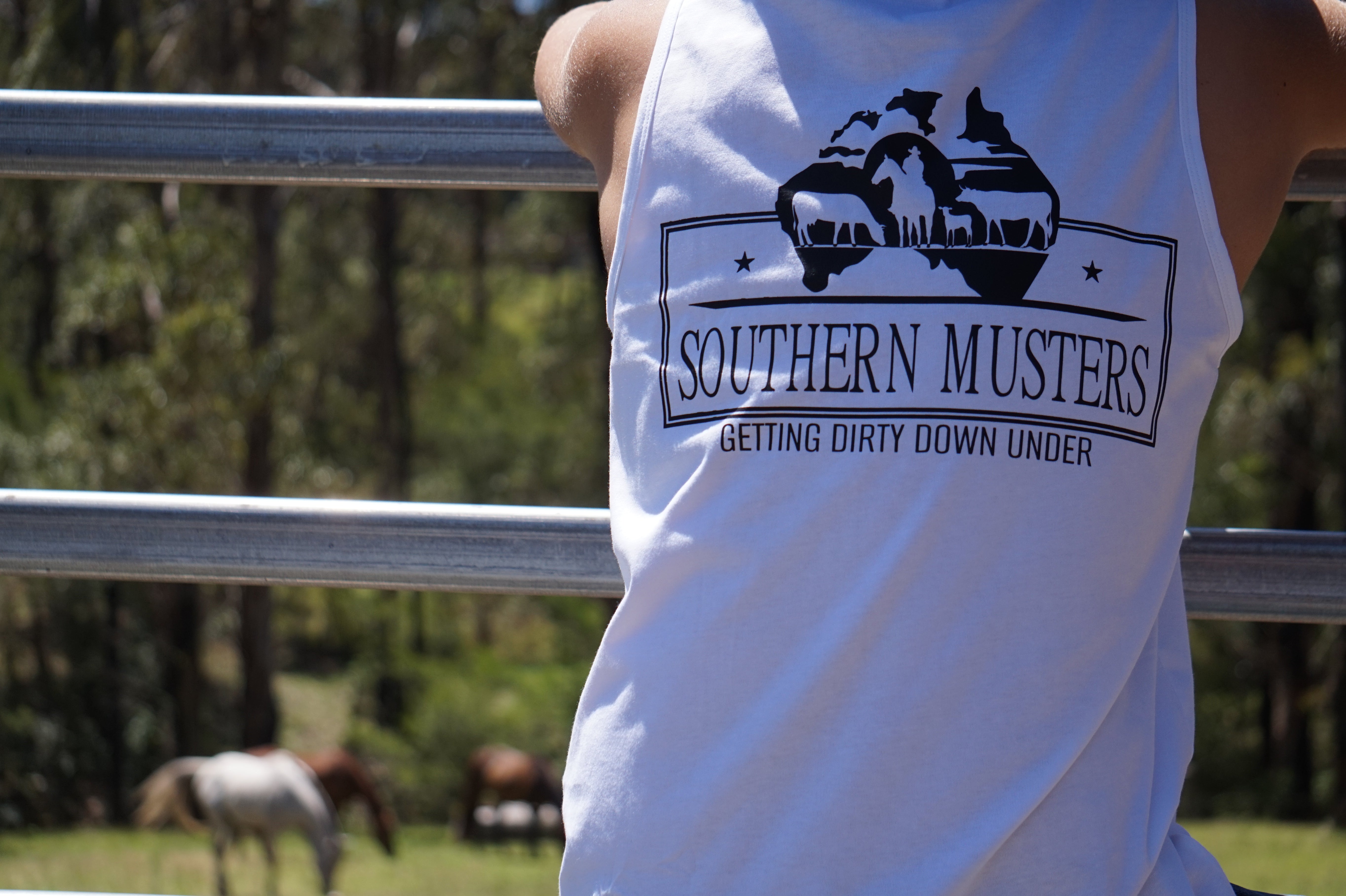 White Southern Musters Singlet