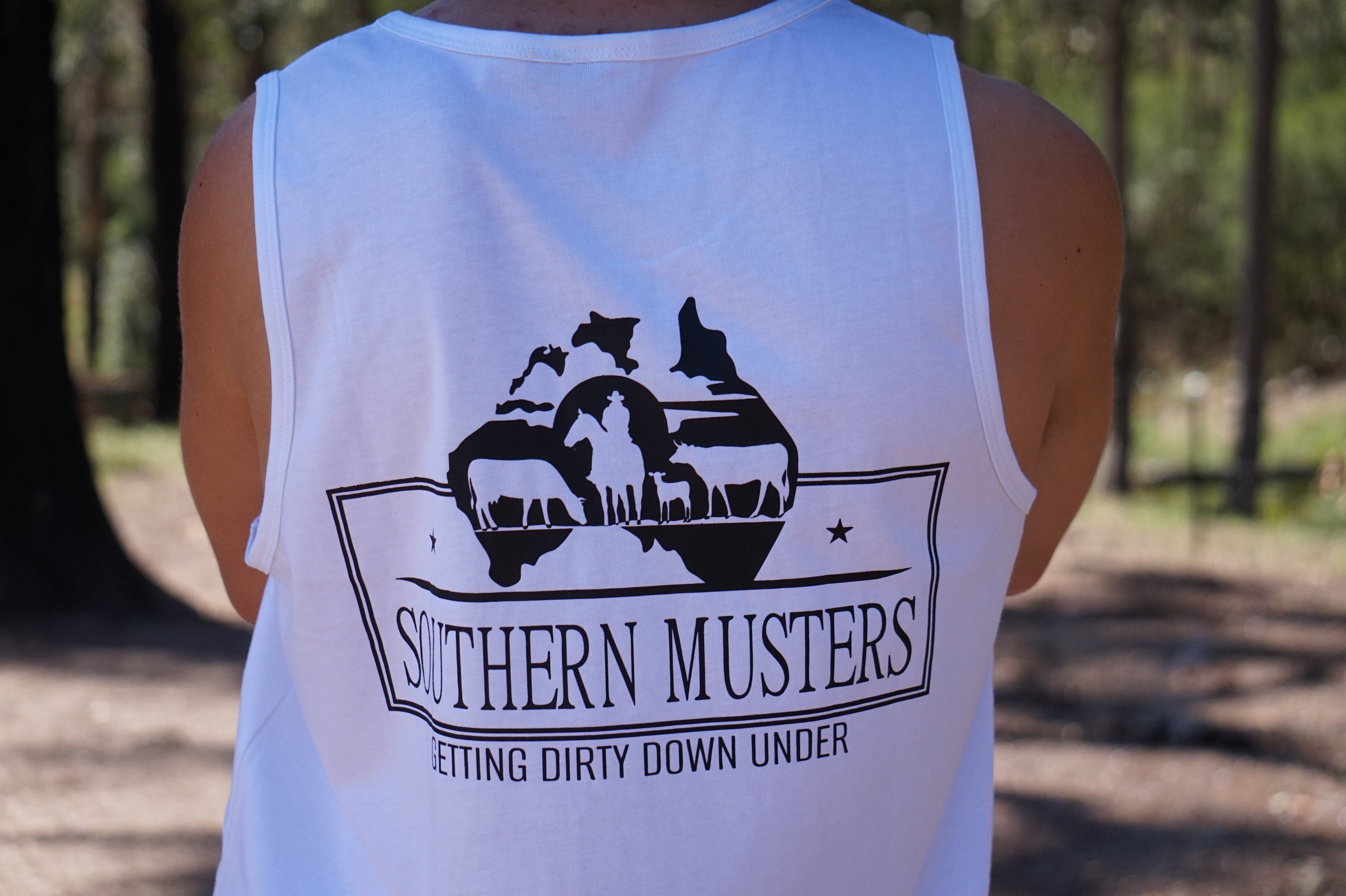 White Southern Musters Singlet